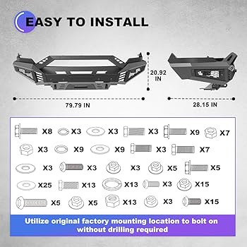 WOLFSTORM Front Bumper for 2013-2018 Dodge RAM 1500 and 2019